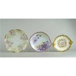 THREE HAND PAINTED FANCY PLATES