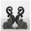 Image 1 : PAIR OF CAST DOLPHIN SHAPED ANDIRONS