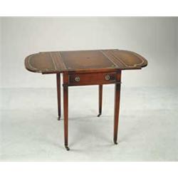 MAHOGANY ONE DRAWER DROP LEAF STAND