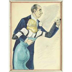 ZITO (20th Century) FIVE WATERCOLOR CARICATURES