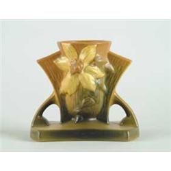 ROSEVILLE:  “CLEMATIS” HANDLED VASE