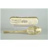 Image 1 : DECORATED HORN SPOON AND IVORY BRUSH