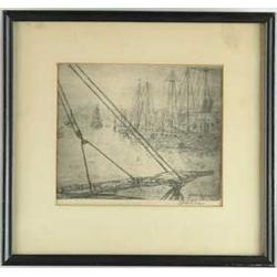 LEON LOUIS DOLICE (American, 1892-1960) “FULTON FISH DOCK”