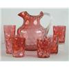 Image 1 : 7-PIECE CRANBERRY GLASS WATER SET