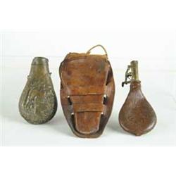 TWO SHOT FLASKS AND HOLSTER