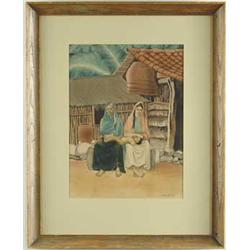 TERENCE R. DUREN (American, 20th Century) “PRIMITIVE HOME”