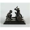 Image 1 : BRONZE FIGURAL GROUP OF TWO MEN SAWING LOG