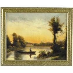 UNSIGNED (Early 20th Century) POLING THE BOAT