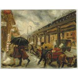 ARLANE BEIGNEUX (American, 20TH Century) DOWNPOUR