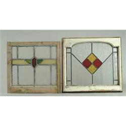 TWO LEADED GLASS WINDOWS