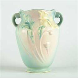 ROSEVILLE:  “POPPY” TWO HANDLED VASE
