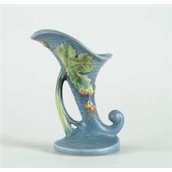 ROSEVILLE:  “BUSHBERRY” CORNUCOPIA VASE