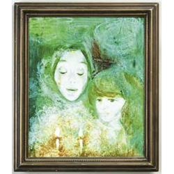 JOSEPH ISSAC (Hungarian, 20th Century) CANDLE VIGIL