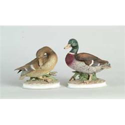 PAIR OF PORCELAIN DUCK FIGURINES