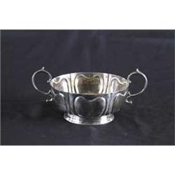 REPRODUCTION TWO HANDLED SILVER PLATED BOWL BY GORHAM