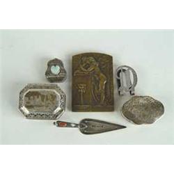 LOT OF SIX MINIATURE METAL ITEMS