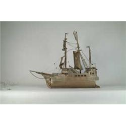 PAPIER-MÂCHÉ SHIP MODEL