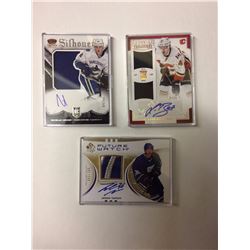 AUTOGRAPHED GAME WORN JERSEY HOCKEY TRADING CARDS LOT