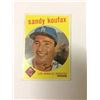 Image 1 : 1959 SANDY KOUFAX #163 TOPPS BASEBALL TRADING CARD