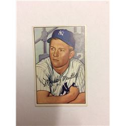 MICKEY MANTLE BASEBALL PICTURE TRADING CARD (# 101 IN THE 1952 SERIES)