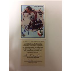SIGNED LANNY MCDONALD NHL HEROES HOCKEY TRADING CARD W/ COA