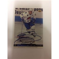 SIGNED JOE SAKIC UPPER DECK HOCKEY TRADING CARD