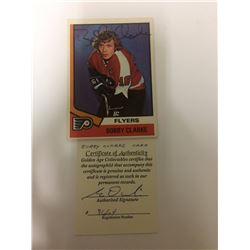 SIGNED BOBBY CLARKE  HOCKEY TRADING CARD W/ COA