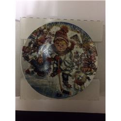 HOCKEYS LITTLE HEROES "THE BREAKAWAY" DECORATIVE ART PLATE (# 476 A)
