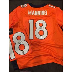 PEYTON MANNING SIGNED BRONCOS JERSEY (MOUNTED MEMORIES COA)
