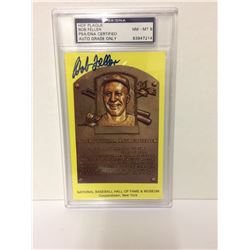 AUTOGRAPHED HOF PLAQUE BOB FELLER PSA/DNA CERTIFIED HOCKEY TRADING CARD(NM-MT 8)