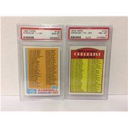 1972 & 1982 TOPPS CHECKLIST TRADING CARDS LOT