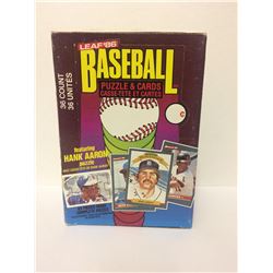 1986 LEAFS BASEBALL PUZZLE & CARDS SET (FEATURING HANK AARON PUZZLE) IN BOX