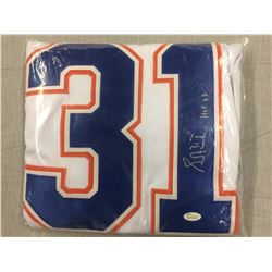 SIGNED GRANT FUHR OILERS JERSEY (JSA COA)