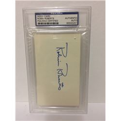 SIGNED ROBIN ROBERTS INDEX CARD (PSA COA) AUTHENTIC AUTO