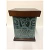 Image 1 : NATIVE ART GLASS BOX W/ WOODEN TOP & BOTTOM
