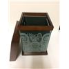 Image 2 : NATIVE ART GLASS BOX W/ WOODEN TOP & BOTTOM
