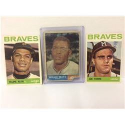 VINTAGE BASEBALL TRADING CARD LOT (ALOU, MAYS, TORRE)