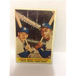 WORLD SERIES BATTING FOES (MANTLE, AARON) #418 BASEBALL TRADING CARD