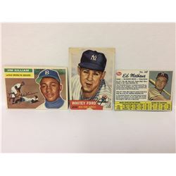 VINTAGE BASEBALL TRADING CARD LOT (GILLIAM, FORD, MATHEWS)