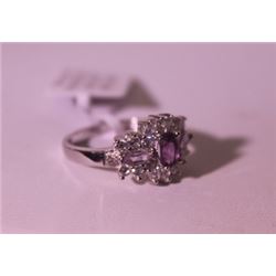 Exquisite Sterling Silver Ring with Tanzanite