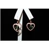 Fine 14kt Rose Gold over Silver Heart & Gemstones Earrings (9E)