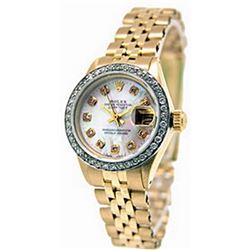 Ladys 18K DateJust DiamondDial Rolex