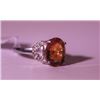 Image 2 : Exquisite Sterling Silver Ring with Lab Orange Sapphire