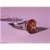 Image 3 : Exquisite Sterling Silver Ring with Lab Orange Sapphire