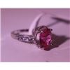 Image 3 : Exquisite Sterling Silver Ring with Pink Sapphire