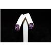 Gorgeous 14kt Rose Gold over Silver Purple Gemstone Stud Earrings (25E)