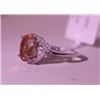 Image 1 : Exquisite Sterling Silver Ring with Lab Orange Sapphire