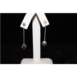 Beautiful Dangling Flower Silver Earrings (33E)