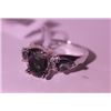 Image 2 : Exquisite Sterling Silver Ring with Lab Alexandrite and Diamonds