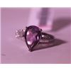Image 1 : Exquisite Sterling Silver Ring with Pear Cut Amethyst